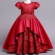 thumbnail image 2 of Vestido de princesa bordado de satén largo para niñas europeas y americanas de tamaño mediano y grande, 2 of 6