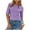 Purple, variant on 2025 Women's Half Sleeve Boat Neck Shirts Ruched Slim Fit Basic Casual T Shirts Summer Casual Lightweight Tee Tops