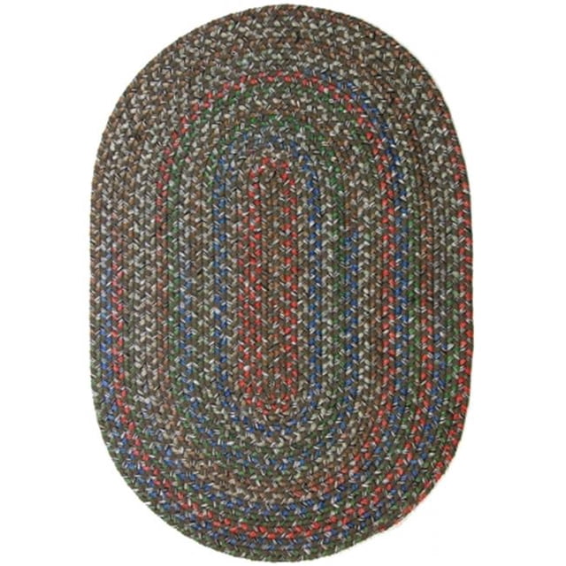Rhody Rug KA23R024X048 Katie 2 x 4 ft. Multi Indoor-Outdoor Oval Braided Rug, Dark Taupe