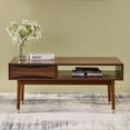 thumbnail image 5 of Teamson Home Dawson Modern Wooden Coffee Table with Drawer and Shelf, Walnut, 5 of 8