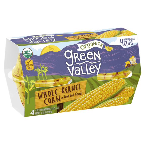 Green Valley Organic Whole Kernel Corn, 4 oz, 4 Cups