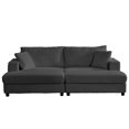 thumbnail image 2 of BALUS Oversized Chaise Lounge with Wide Storage Ottoman, Modern sleeper chair for Living room, ottoman chair Sleeper, Corduroy,  Dark Gray, 2 of 8