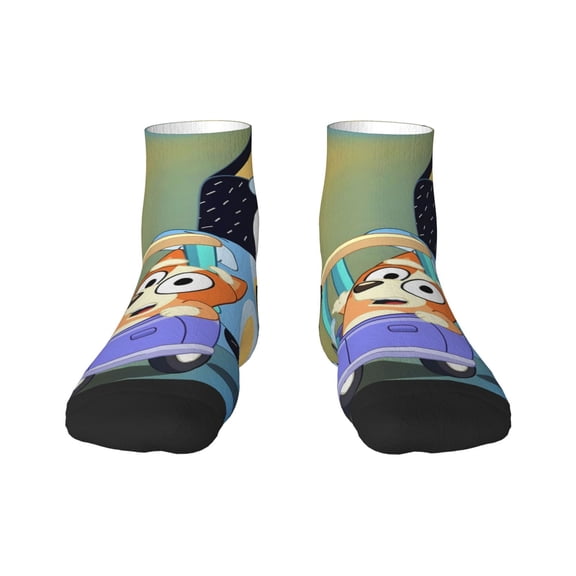 Johaoi Bluey Pattern Novelty Socks, Funny Socks Over The Calf Tube Stocking Crew Colorful Stockings for Women and Men