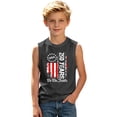 thumbnail image 3 of Kids USA 250th Independence Day Sleeveless Tank Top, Patriotic Flag Print Crew Neck Casual Tee for Boys Girls, Lightweight Summer Top for 4th of July(Grey1,3-4 Years), 3 of 6