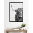 thumbnail image 5 of Kate and Laurel Sylvie B&W Highland Cow No. 1 Framed Canvas Wall Art by Amy Peterson Art Studio, 23x33 Brown, Black and White Animal Portrait Art, 5 of 6