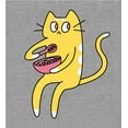thumbnail image 2 of Derpy Kitty Cat With Pink Bowl Adult Heather Gray Long Sleeve Hoodie-3XL, 2 of 3