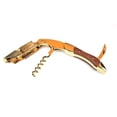 thumbnail image 2 of Gold Plated Corkscrew w/ Wood Handle Professional Double Hinge Waiters Wine Key, 2 of 4