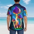 thumbnail image 4 of Sikiie Magic Mushrooms ,Fireflies Print Men's Hawaiian Shirt, Summer Beach Button Pocket Short Sleeve T-Shirt,X-Large, 4 of 7
