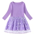 thumbnail image 3 of COM1950s Robe Longue avec Manches, Robe en Coton à Manches Longues et Col Rond pour Filles avec Empiècements en Mesh, Jupe Décontractée Ample et Confortable, Robe d'Été Décontractée, 3 of 4
