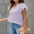 thumbnail image 3 of CHOK Blouses for Women Dressy V Neck Ruffle Sleeve Summer Tops Casual Flowy Shirts, 3 of 8