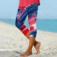 thumbnail image 2 of QATAINLAV 4th of July Outfit for Women Plus Size Legging Capris Trendy American Flag Print Lightweight Soft Yoga Cropped Pants Blue XL Ofertas Relampago de Hoy, 2 of 6
