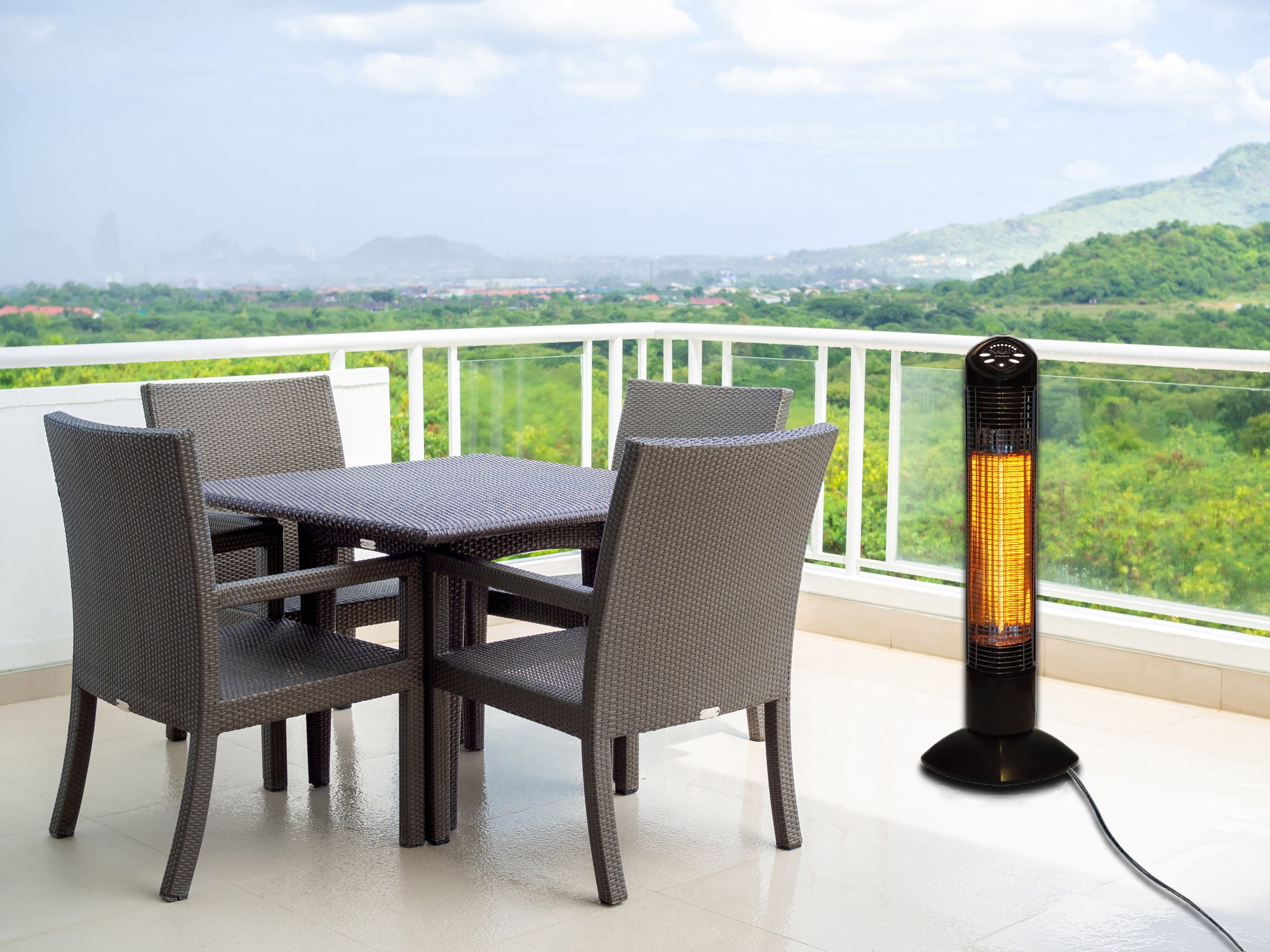 Westinghouse Infrared Electric Freestanding Outdoor Heater with Remote,  Oscillating, Black, 1200W - Walmart.com