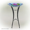 thumbnail image 3 of Alpine Corporation 18" Lotus Dragonfly Painted Glass Birdbath Bowl, Multicolor, 3 of 10