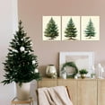 thumbnail image 3 of Christmas Trees Canvas Wall Art - Set of 3 Framed 12 X 16 Inch Netural Vintage Christmas Trees Picture Earth Tones Green Christmas Painting Wall Decor Art Print for Holiday Living Room Bedroom Office, 3 of 6