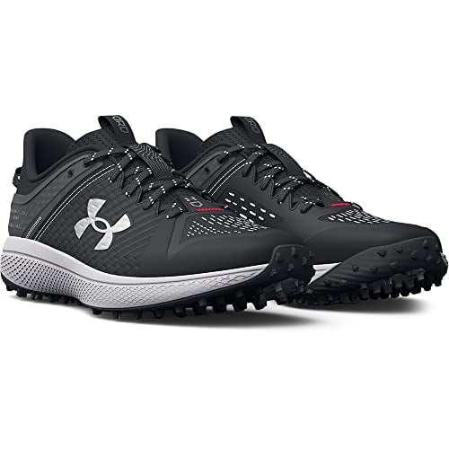 Under Armour Men's Yard Low Turf Baseball Shoe, (001) Black/Black