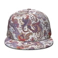thumbnail image 2 of Retro Chic Baseball Cap - Exotic Mandala Design Flat Brim Hat - Adjustable Urban Style for Streetwear Fans, 2 of 5