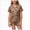 A45-Khaki, variant on Girls Comfortable And Breathable Short Sleeved Top Shorts Home Clothes Halloween Cute Pattern Homewear Set