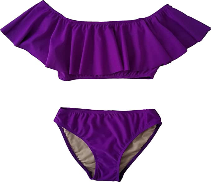 Swimsuit Cheryl Creations Kids Girls Cute & Comfortable Two Piece Ruffle Front Bathing Suit Bikini 