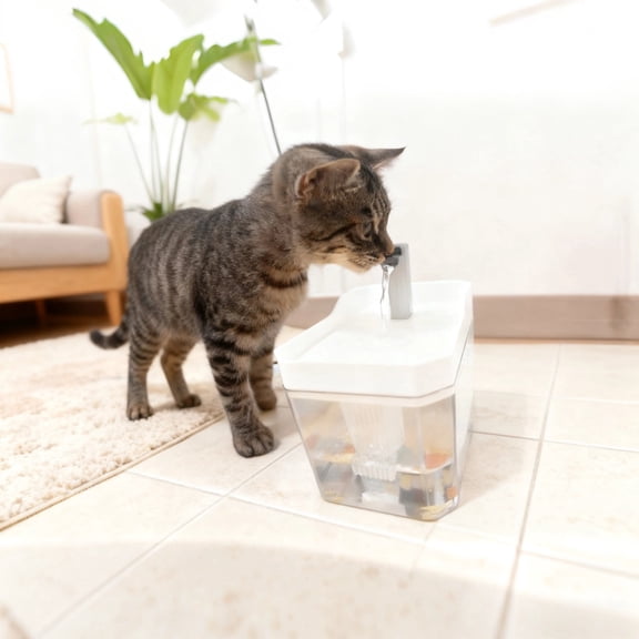 1.5 l / 50.7 oz Automatic Pet Water Fountain, Cat Water Fountain with Multiple Filtration System, Running Water, Quiet Pump, Easy to Clean for Cats, Dogs, Multiple Pets Use