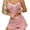 Pink, variant on YHAJDS Sleepwear Set for Women Womens Night Shirts Solid Color V Neck Lace Button Front Camisole And Shorts
