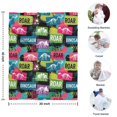 thumbnail image 4 of Colorful Dinosaurs Skeletons Text Pattern Blanket,Comfortable Soft Lamb Wool Throw Blanket,All Season,Warm Lightweight Blankets for Sofa Bed Couch Living Room Chair,30"x40", 4 of 4
