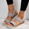 thumbnail image 2 of Mepaouo Women's Cork Espadrille Platform Sandals Arch Support Strappy Wedge Summer Walking Shoes, 2 of 6