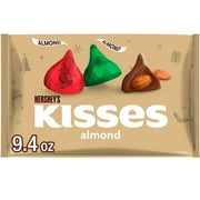 Hershey's Kisses Milk Chocolate with Almonds Christmas Candy, Bag 9.4 oz
