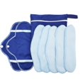 thumbnail image 1 of 8pcs Portable Foldable Cotton Menstrual Pads Washable Period Cloths With Zippered Storage Bag Friendly Period Products, 1 of 4