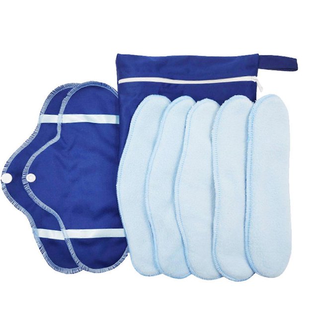 8pcs Portable Foldable Cotton Menstrual Pads Washable Period Cloths With Zippered Storage Bag Friendly Period Products