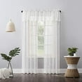 thumbnail image 5 of No. 918 Delia Embroidered Floral Sheer Rod Pocket Curtain Panel, 50"x63", Ivory, 5 of 5