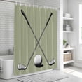 thumbnail image 5 of Polyester Fabric Golf Ball Club Shower Curtain, Sports Abstract Vintage Green Waterproof Bathtub Curtain Bathroom Decor Set with Hooks 36 x 72 Inches, 5 of 6