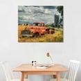 thumbnail image 2 of Nawypu Farm Red Old Truck Wall Art Picture Tree and Hay Poster Canvas Art and Wall Art Picture Print Poster Modern Family Bedroom Office Decor, 2 of 6