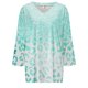 thumbnail image 3 of Gibobby Camisas mexicanas con cuello en V para mujer Camiseta informal manga corta con cuello en V y manga siete para mujer(Verde,M), 3 of 4
