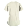 thumbnail image 3 of Womens Heart Printed Animals Nurse Uniforms Scrub Tops for Women, Short Sleeve V Neck Scrub Shirt with Pockets Khaki L, 3 of 4