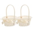 thumbnail image 2 of 2pcs Flower Basket Gift Storage Basket Simulated Rattan Basket Woven Storage Basket, 2 of 8