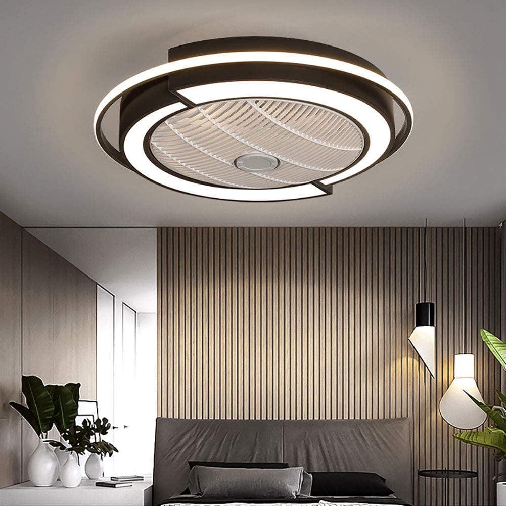 22 inch Modern Invisible Ceiling Fan Light LED Chandelier Lamp Fixture w/ Remote 