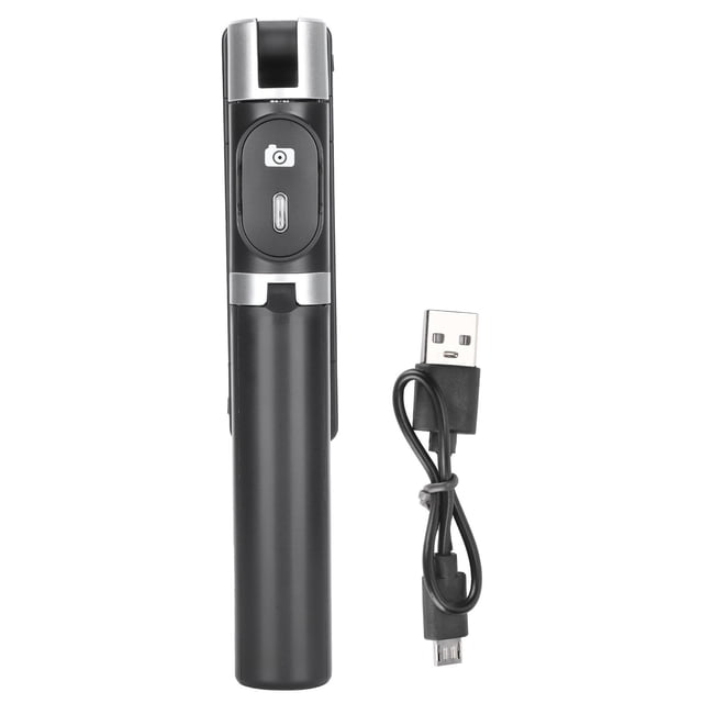 Tripod Selfie Stick with Light Mobile Phone Wireless Bluetooth Foldable Mini StandBlack
