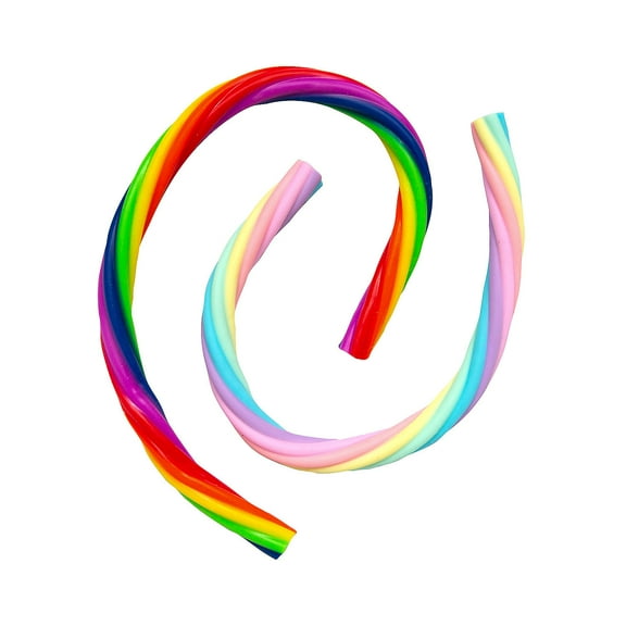 12" Rainbow Color Stretchy Rubber Fidget Strings - 12 Pieces