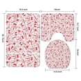 thumbnail image 3 of Red Christmas Snowman Pattern Bathroom Rugs Sets 3 Piece,Toilet Cover Set,Absorbent Non Slip Bathroom Mats Sets with U-Shaped Contour Rug Toilet Rug Set, 3 of 5