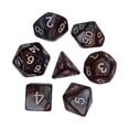 thumbnail image 1 of 7x Polyhedral Dices Smooth D4-D20 for polyhedral dice Math Teaching Bar Table Board Games Brown Argent, 1 of 7