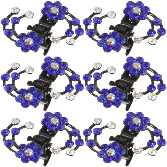 OFFIGAM Blue Flower Hair Clamp Unique Design for Weddings and Parties 6Pcs