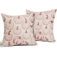 thumbnail image 2 of Fall Pillow Covers 18x18 Set of 2 Balck Pumpkin Autumn Themed Thanksgiving Harvest Print Decorative Throw Pillows Outdoor Pillowcase Farmhouse Linen Cushion Case Decor for Sofa Couch Bed, 2 of 6