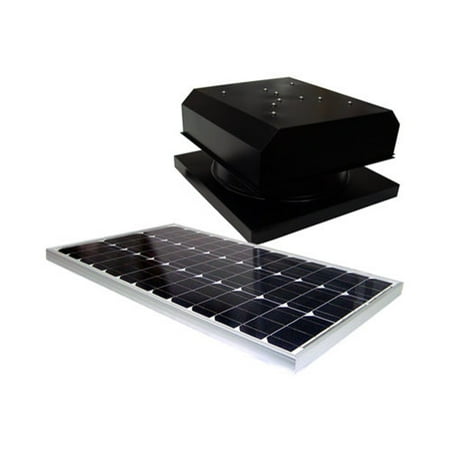 - Natural Light Solar Attic Fan Vent Roof Mount, 36 Watt Black