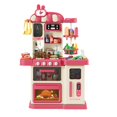 thumbnail image 3 of 47x juego de cocina de juguete con luces, estufas de juego electrónicas realistas con sonido, juego de vajilla de comida para cocina de juegos en rojo, 3 of 8