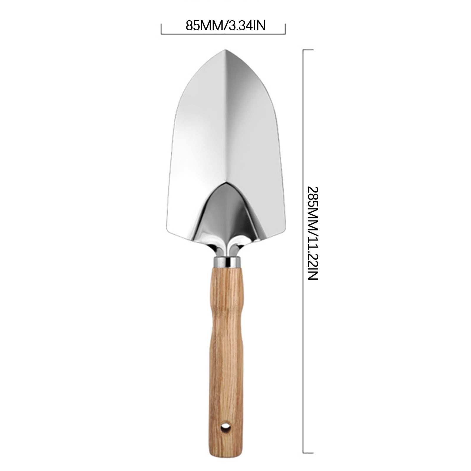 Wooden Handle Stainless Steel Gardening Tool Set, 5 Piece Shovel Rake Weeding Kit, Rust Resistant Comfort Grip Hand Tools for Flower Vegetable Planting Yard Garden Maintenance