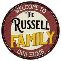 The Russell Family 12" Round Metal Sign Kitchen Game Room Décor 200120038094