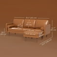thumbnail image 3 of HOMCOM Sectional Sofa, L-Shaped, with Footstool, Faux Leather, Brown, 3 of 10