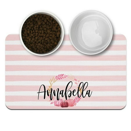 

QWZNDZG PU Leather Dog Mat Cat Mat Bowl Plate Pet Drinking Feeding Pet Food Pad Placemat Customize Name Pet Placemat Waterproof