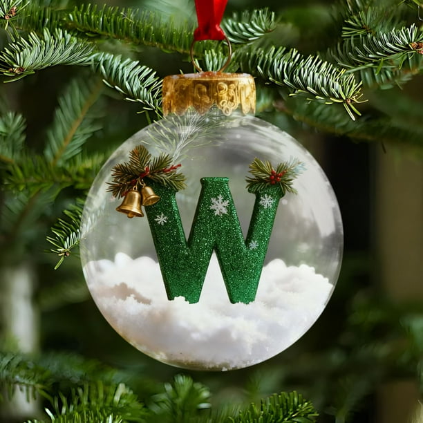 Adornos navideños, adornos navideños, regalos navideños, colgante de bola con letra navideña, bola decorativa