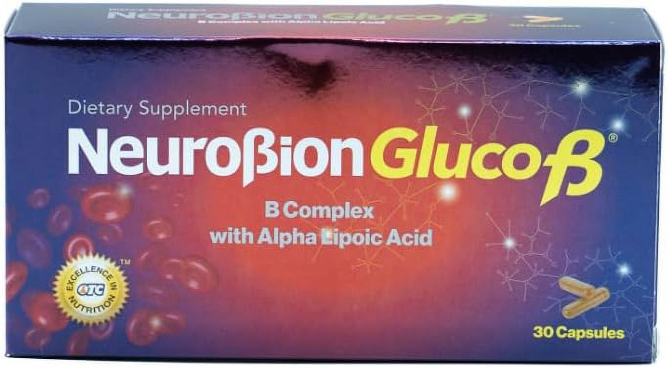 Neurobion Gluco B con Acido Alfa Lipoico Dietary Supplement B Complex with Alpha Lipoic Acid, Complejo B 30 Capsule
